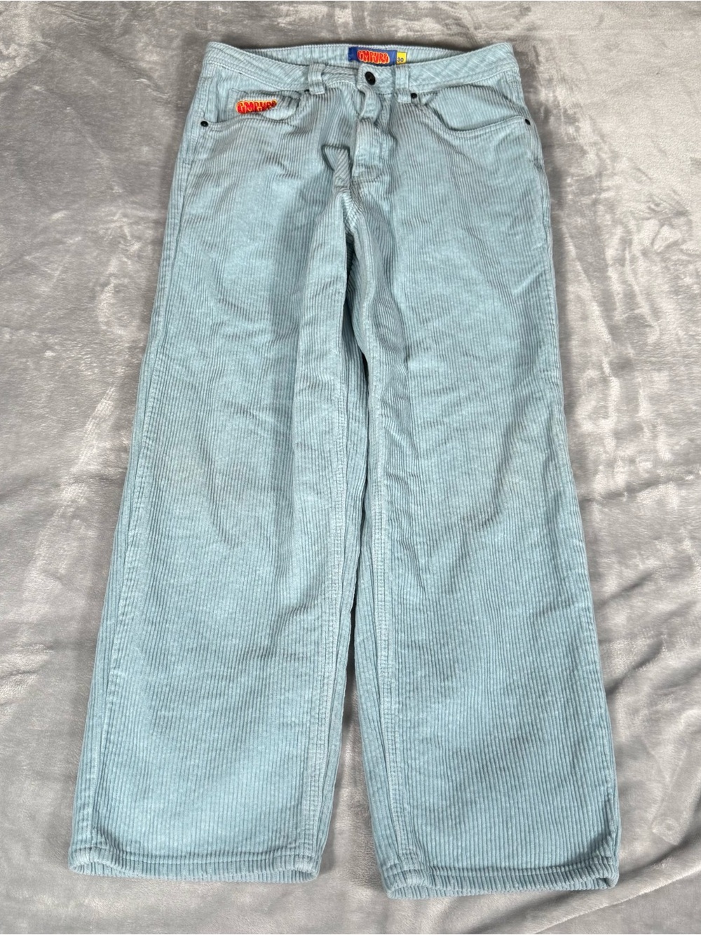 Empyre Relaxed Fit Corduroy Pants Mens 30x27 Loose Straight Skater Blue